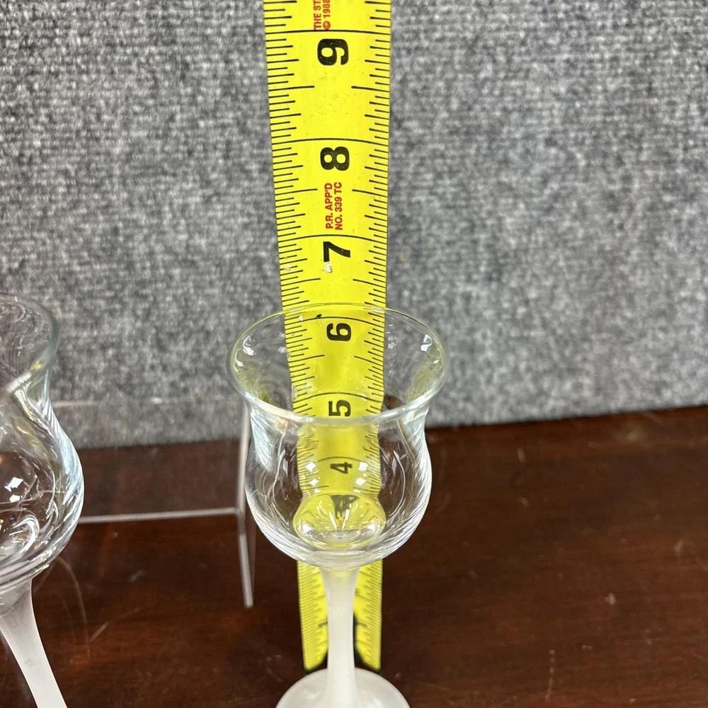 Partylite‎ Iced Crystal Trio Set Frosted Stem Glass Votive Tealight Holder P9248 - Picture 4 of 5